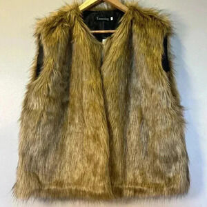 Tanning women’s faux fur vest, size XXL , two side pockets